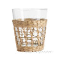 Cane drinking glasses grass wrapped drinking glass cup